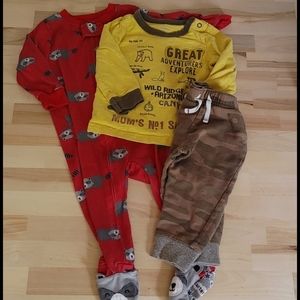 🌻12M Set of 2 Carter's Pajamas, Adventure Theme